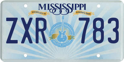 MS license plate ZXR783