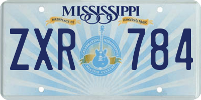 MS license plate ZXR784
