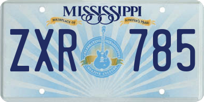 MS license plate ZXR785