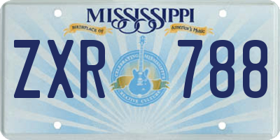 MS license plate ZXR788