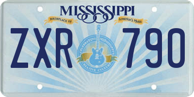 MS license plate ZXR790