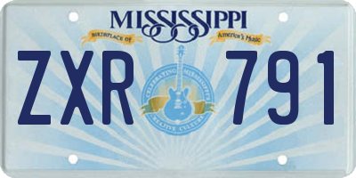 MS license plate ZXR791