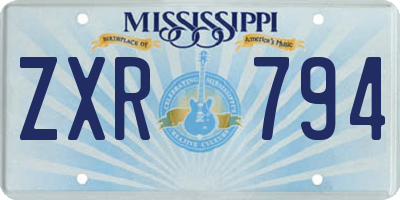 MS license plate ZXR794