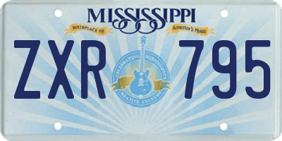 MS license plate ZXR795