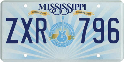 MS license plate ZXR796