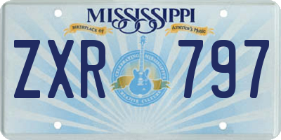 MS license plate ZXR797