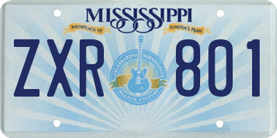 MS license plate ZXR801