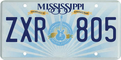 MS license plate ZXR805