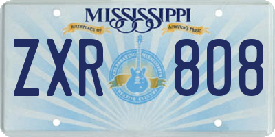 MS license plate ZXR808