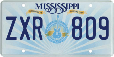 MS license plate ZXR809
