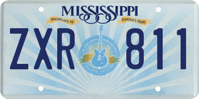 MS license plate ZXR811