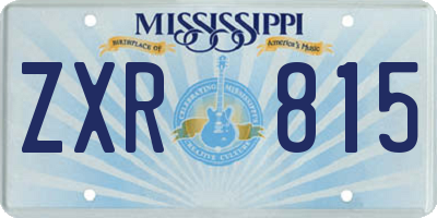 MS license plate ZXR815