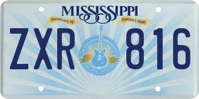 MS license plate ZXR816