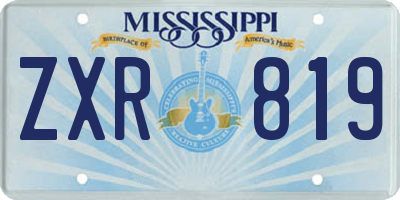 MS license plate ZXR819