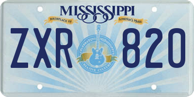MS license plate ZXR820
