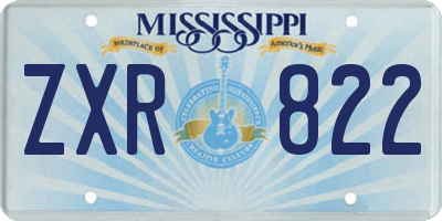 MS license plate ZXR822