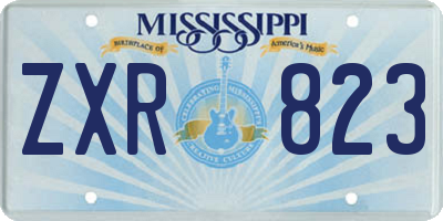 MS license plate ZXR823