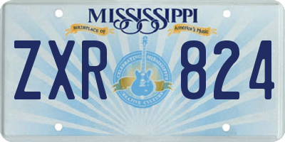 MS license plate ZXR824