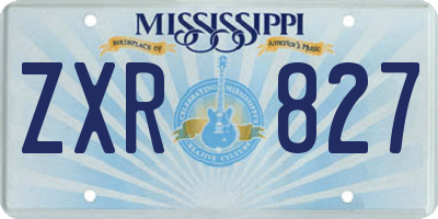 MS license plate ZXR827