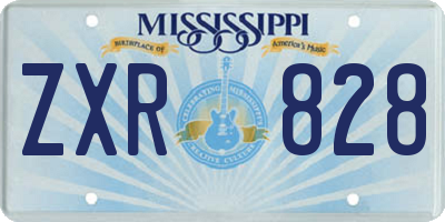 MS license plate ZXR828