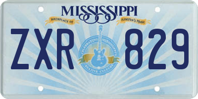 MS license plate ZXR829