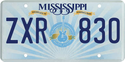 MS license plate ZXR830