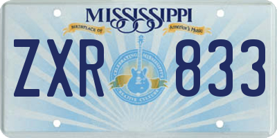 MS license plate ZXR833