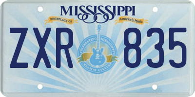 MS license plate ZXR835