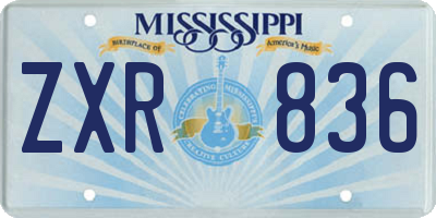 MS license plate ZXR836