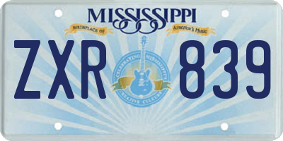 MS license plate ZXR839