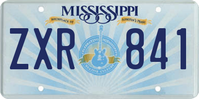 MS license plate ZXR841