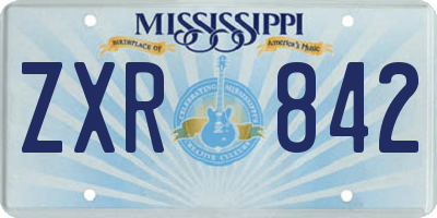 MS license plate ZXR842