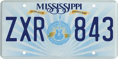 MS license plate ZXR843