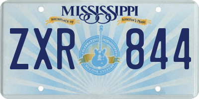 MS license plate ZXR844
