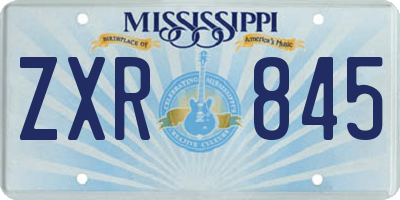MS license plate ZXR845