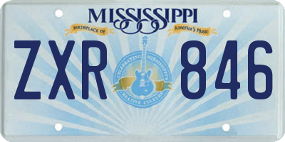 MS license plate ZXR846