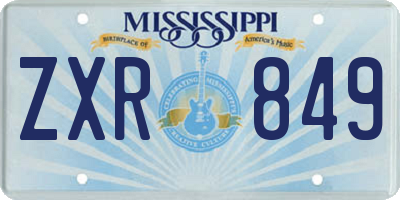MS license plate ZXR849