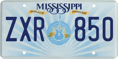 MS license plate ZXR850