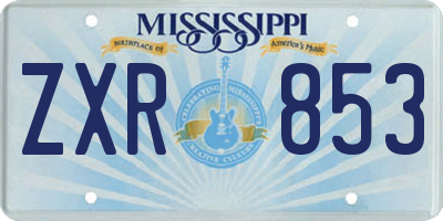 MS license plate ZXR853