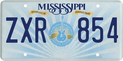 MS license plate ZXR854