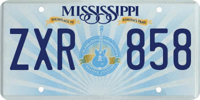 MS license plate ZXR858