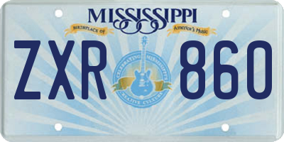MS license plate ZXR860