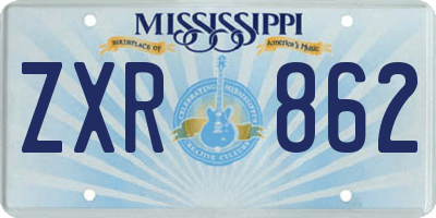 MS license plate ZXR862