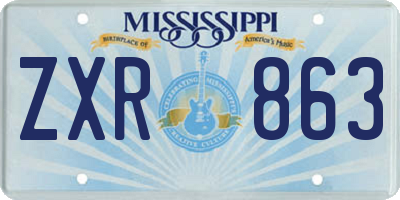 MS license plate ZXR863