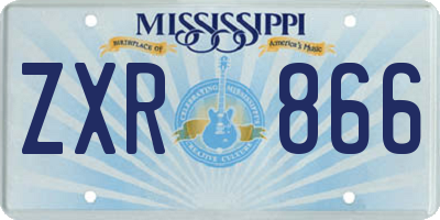 MS license plate ZXR866