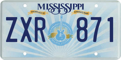 MS license plate ZXR871