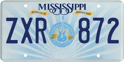 MS license plate ZXR872