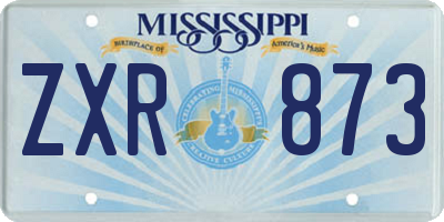 MS license plate ZXR873