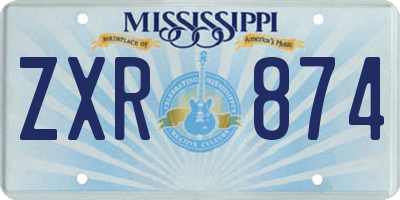 MS license plate ZXR874