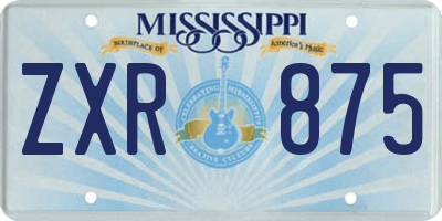 MS license plate ZXR875